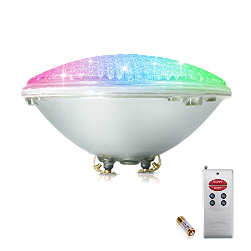 COOLWEST RGB 36W Lampe de Piscine Lumière LED PAR56 12V DC/AC, contrôle par télécommande, Etanche IP68 Éclairage sous-Marin