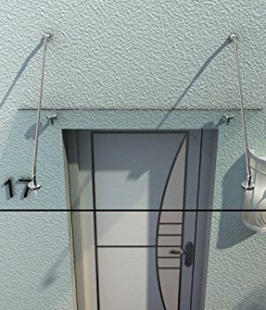 Auvent marquise de porte d'entrée verre trempé transparent
